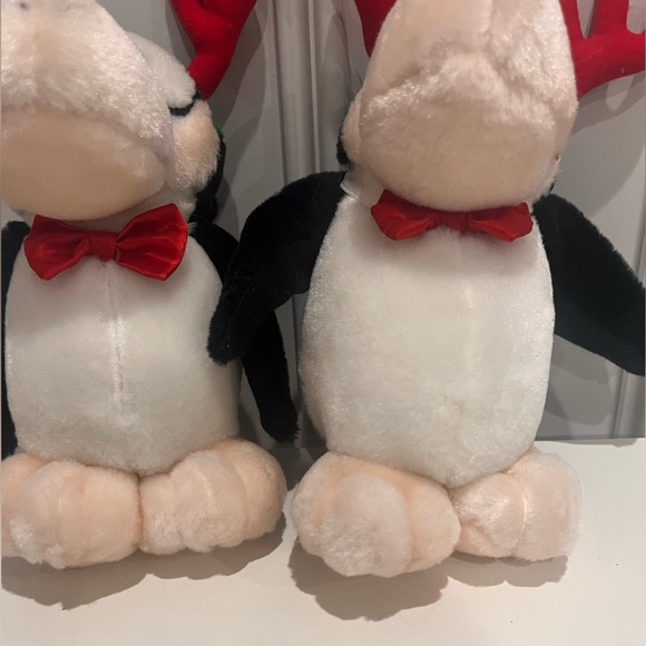 Set of 2 Vintage Opus Plush 9" Reindeer Antlers Holiday Christmas Opus N' Bill - Picture 3 of 5